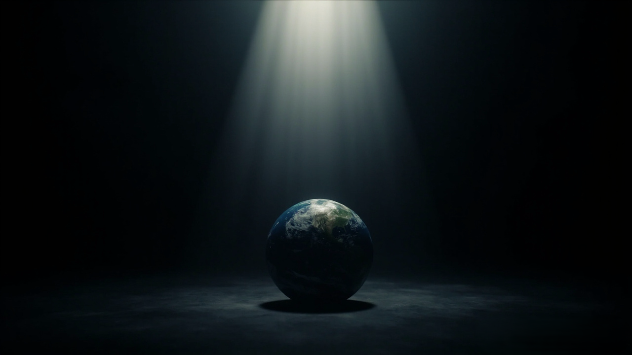 La Terre illuminée dans l'obscurité